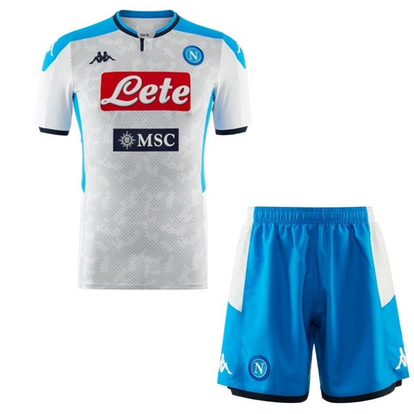 Pantalones Napoli Replica Tercera Ropa Niños 2019/20 Blanco Azul